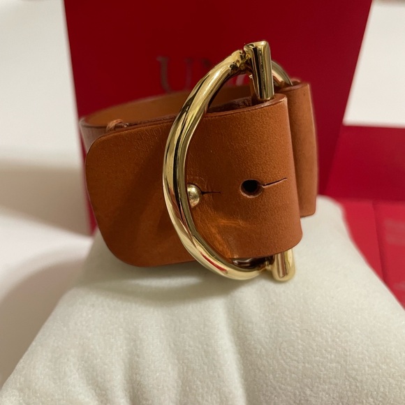UNO de 50 Watts Up Camel Leather Cuff Bracelet Gold Clasp Handcrafted In Spain - Picture 5 of 16